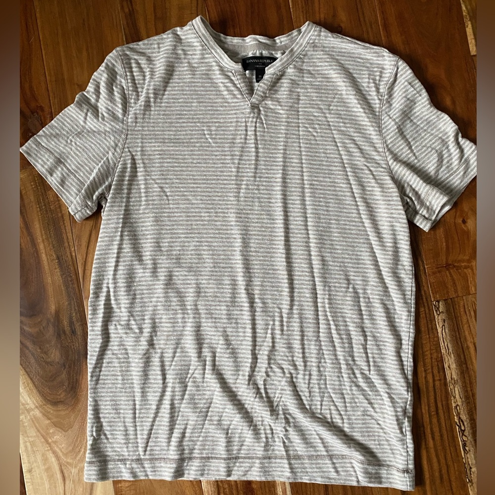 Banana Republic Linen Blend Striped Men's Shirt